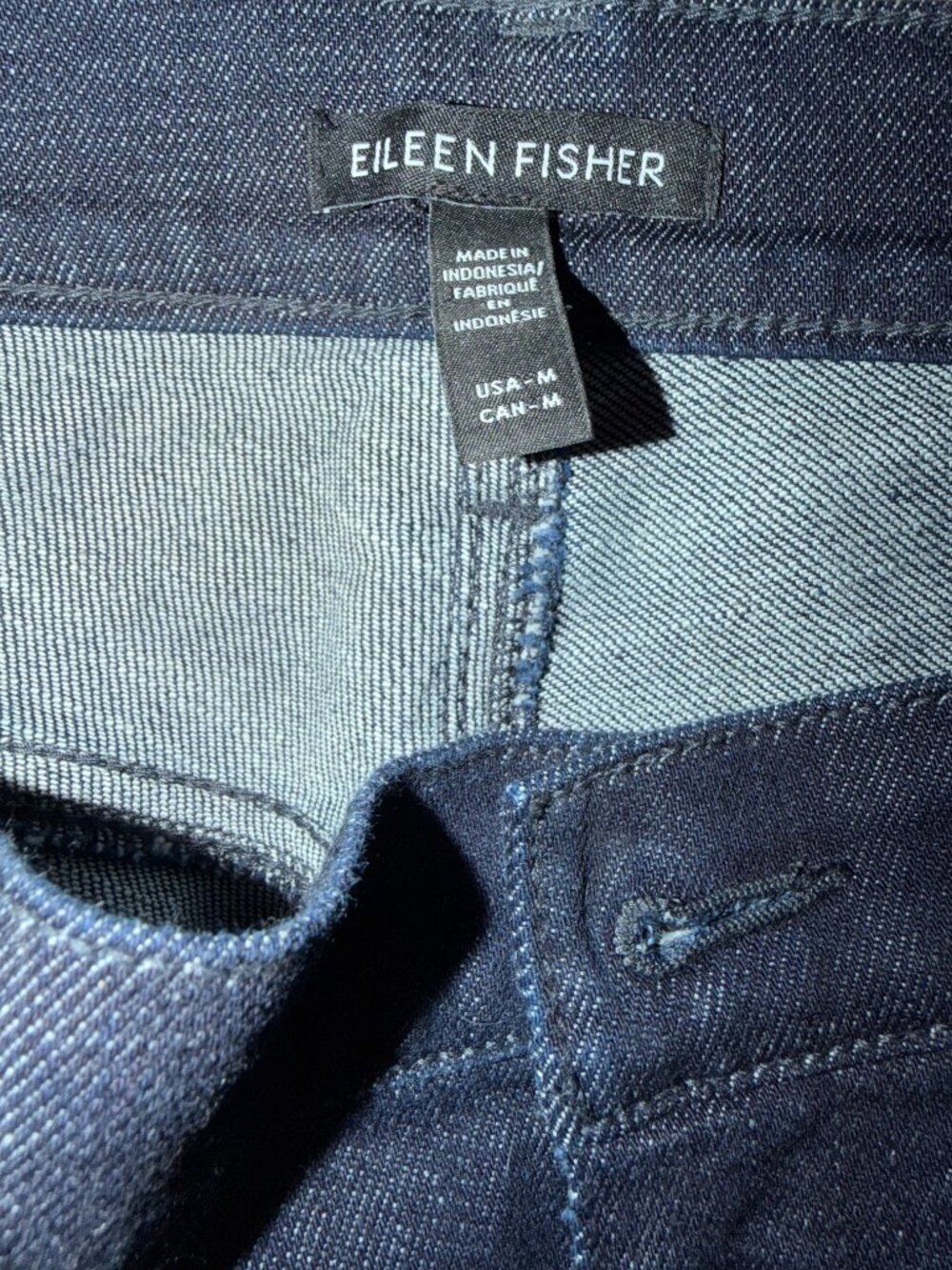 Eileen Fisher Straight Leg stretch Jean Dark Blue Wash - Picture 5 of 6